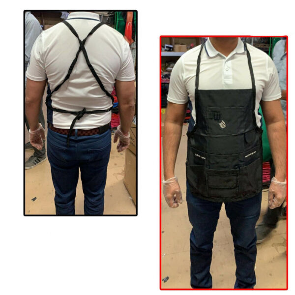 Canvas Apron Large Pocket Black With Tool Pockets