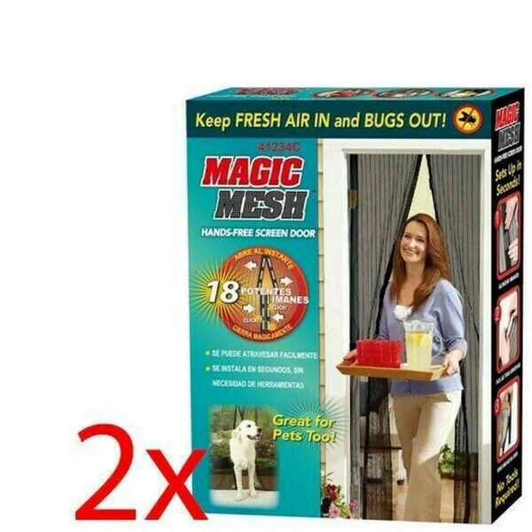 Pack Of 2 Magic Mesh Magnetic Curtain